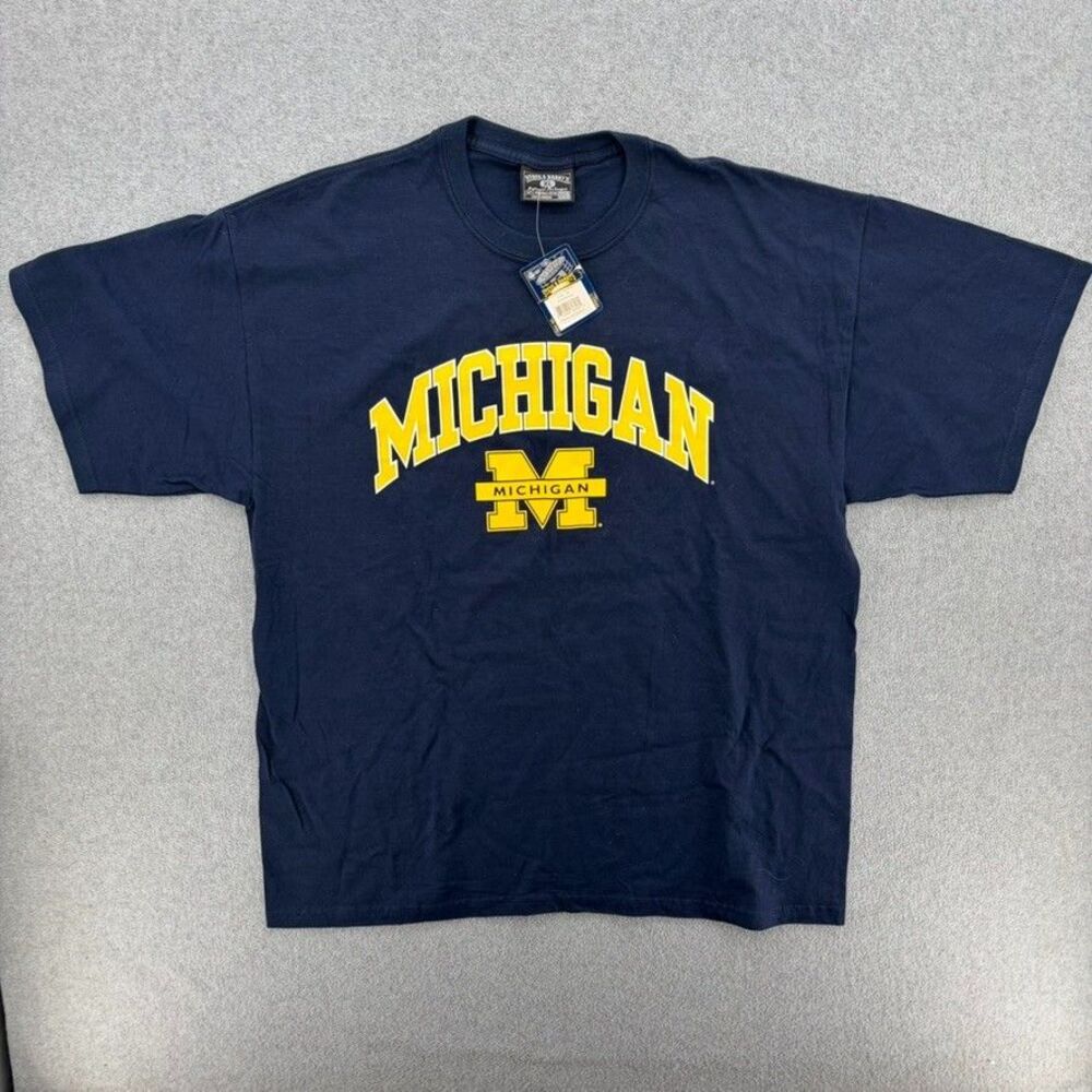 Vintage Y2K Michigan Wolverines Steve & Barry's T Shirt XL NWT Navy NCAA